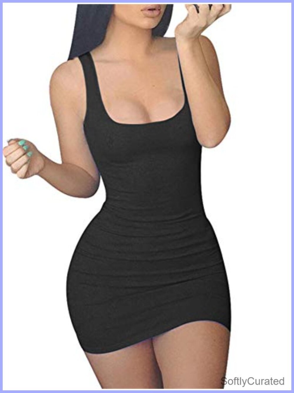 Women's Sleeveless Mini Bodycon Tank Dress Summer Club Party